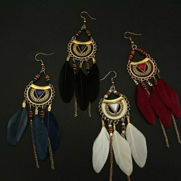 🌼Boho dangle feathers  - Picture 7 of 9